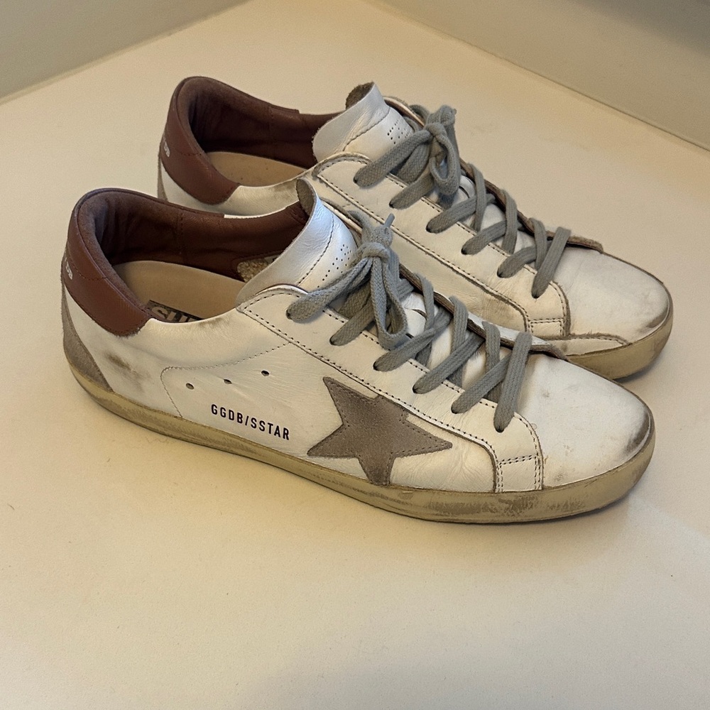 Golden Goose Women’s White and Brown Sneakers